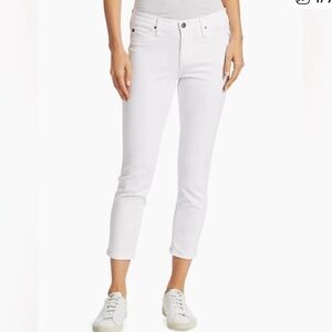 AG The Stilt White Cigarette Cropped Jeans Sz 28